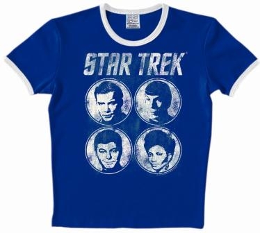 Logoshirt - Star Trek Shirt  - Four Faces - Blue