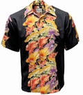 Original Hawaiihemd - RETRO ANTHURIUM PANEL - MIDNIGHT - Diamond Head Sportswear